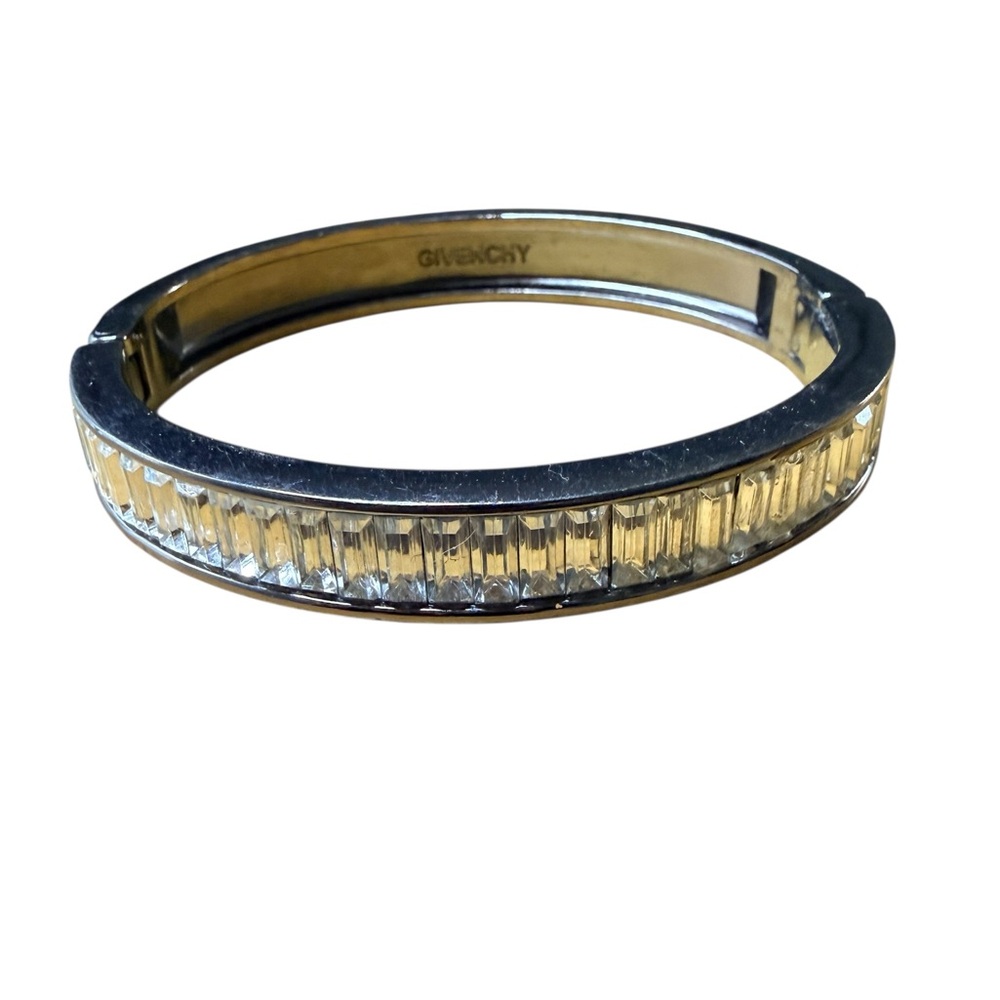 Stunning Givenchy Gunmetal Tone Crystal Bracelet Signed Designer